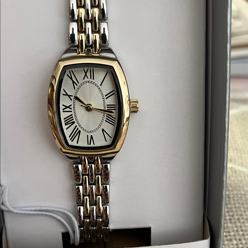 Time and Tru Two-Tone Roman Numeral Watch - Picture 3 of 4